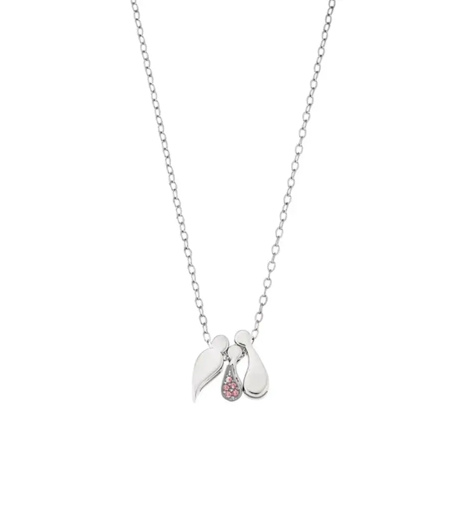 Κολιέ Οικογένεια SSR3299R Από Επιπλατινωμένο Ασήμι με Ζιργκόν Goldy