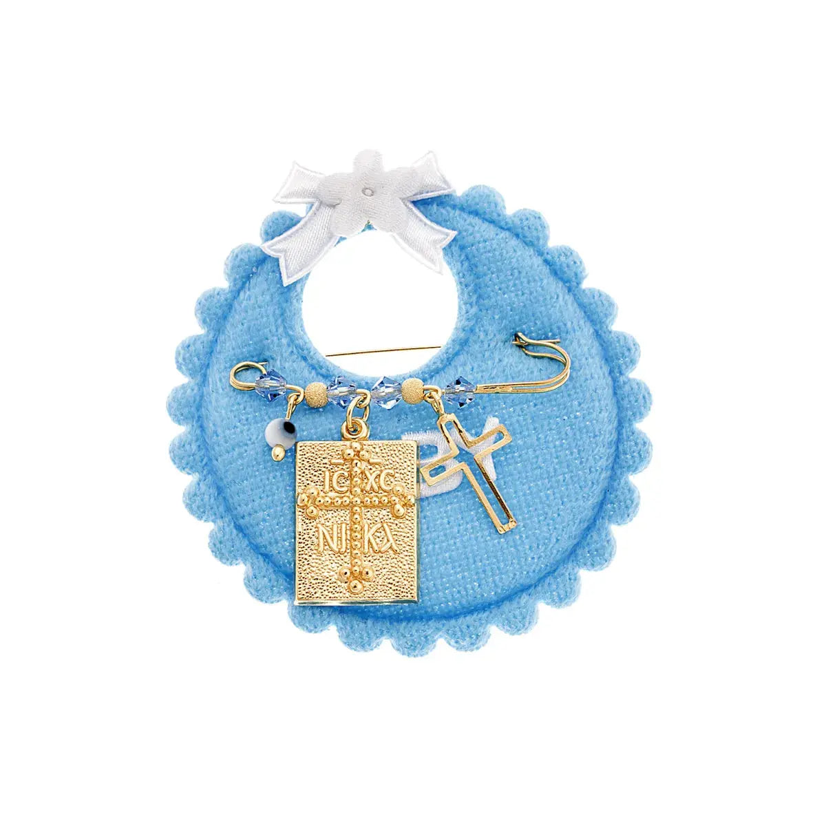 Παραμάνα SSE0087BL για Νεογέννητο Αγοράκι σε Επιχρυσωμένο Ασήμι