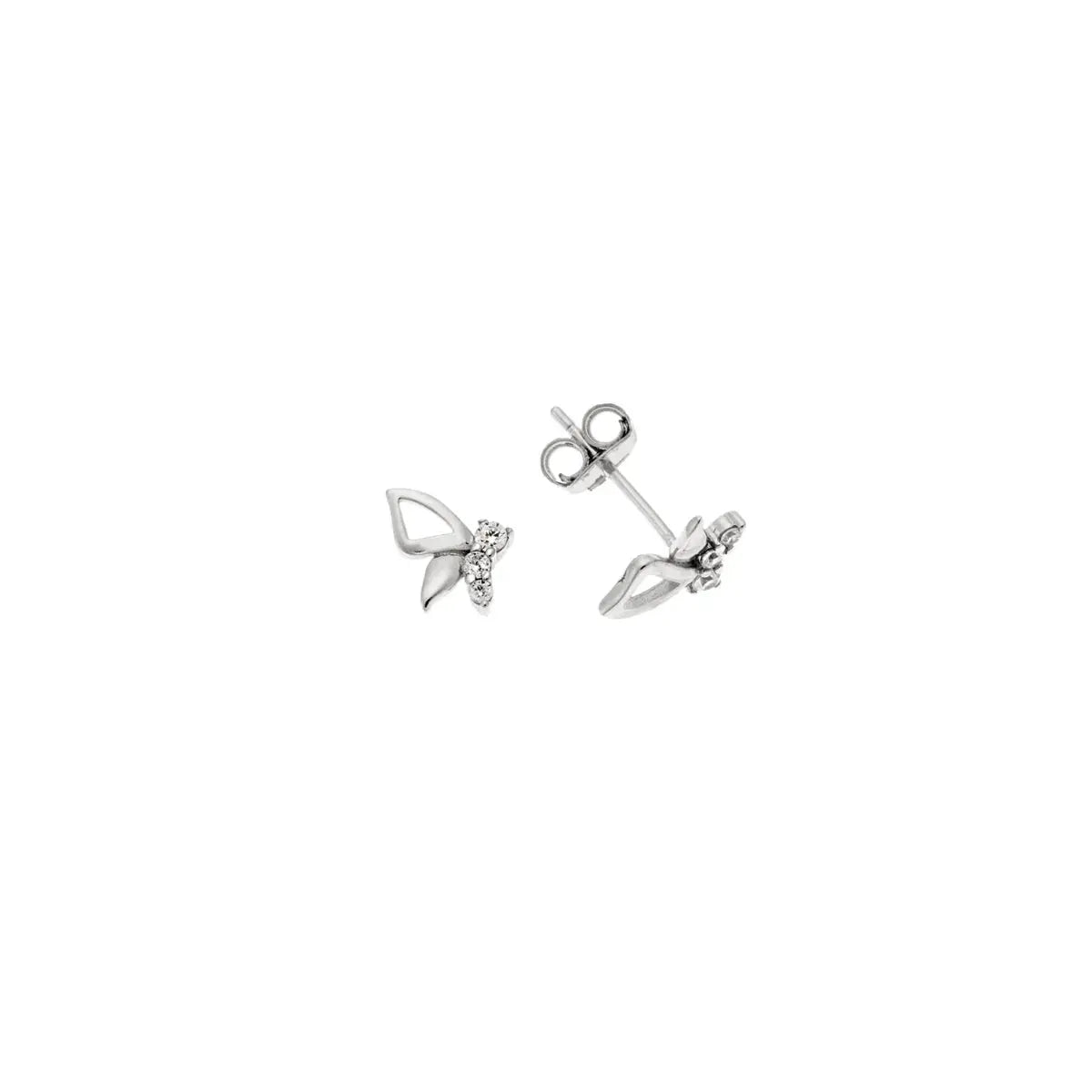 SC270-1W Stud Earrings in Platinum Plated Silver