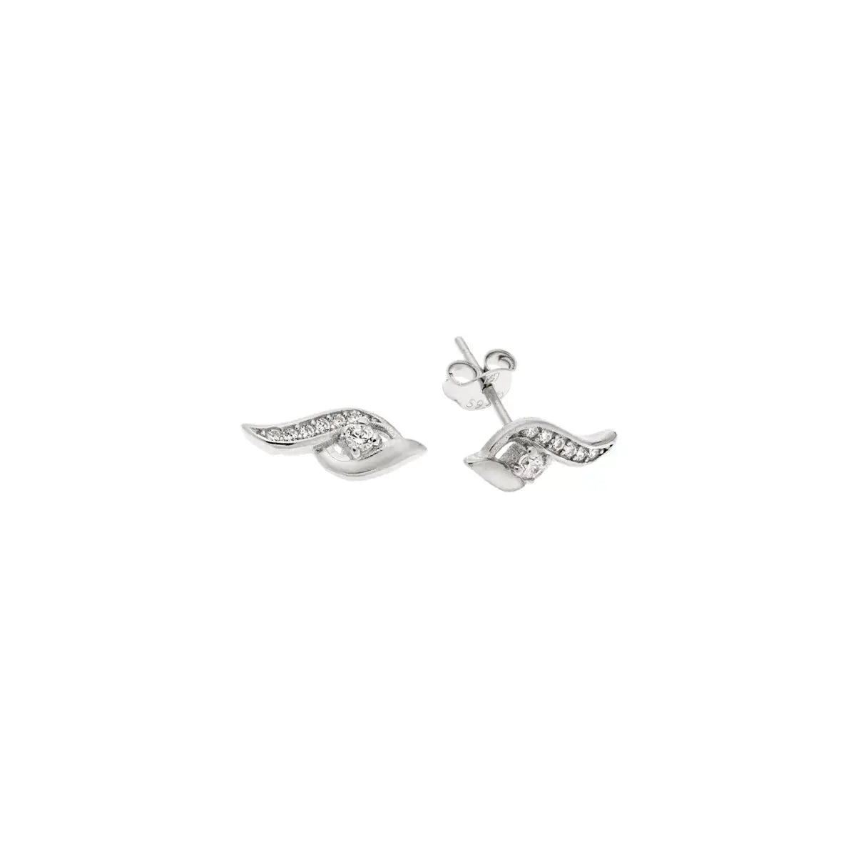 SC270-1W Stud Earrings in Platinum Plated Silver