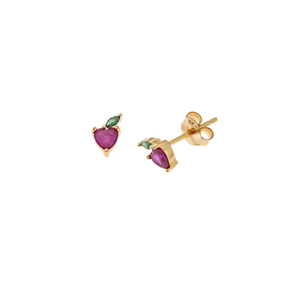 SC270-1W Stud Earrings in Platinum Plated Silver