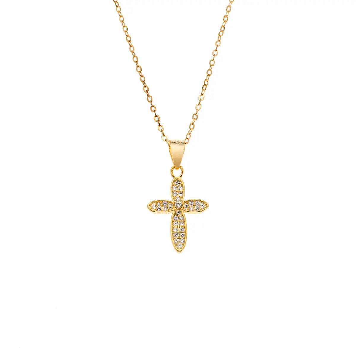 Κολιέ SSR4331GD Σταυρός Από Επιχρυσωμένο Ασήμι με Ζιργκόν