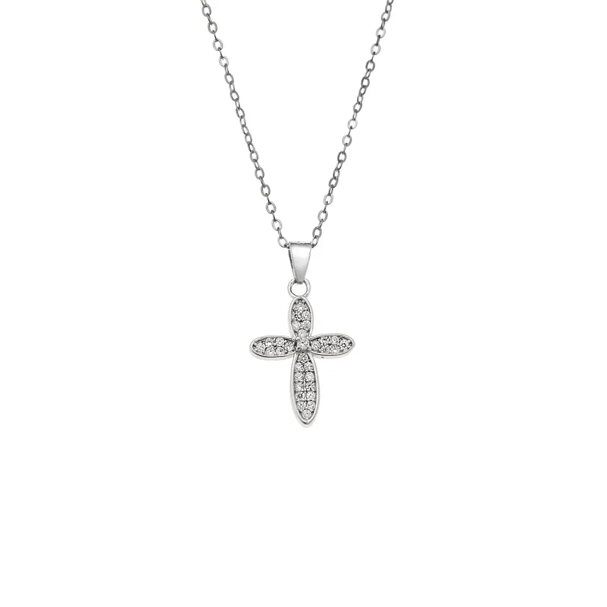 Κολιέ SSR4331SR Σταυρός Από Επιπλατινωμένο Ασήμι με Ζιργκόν