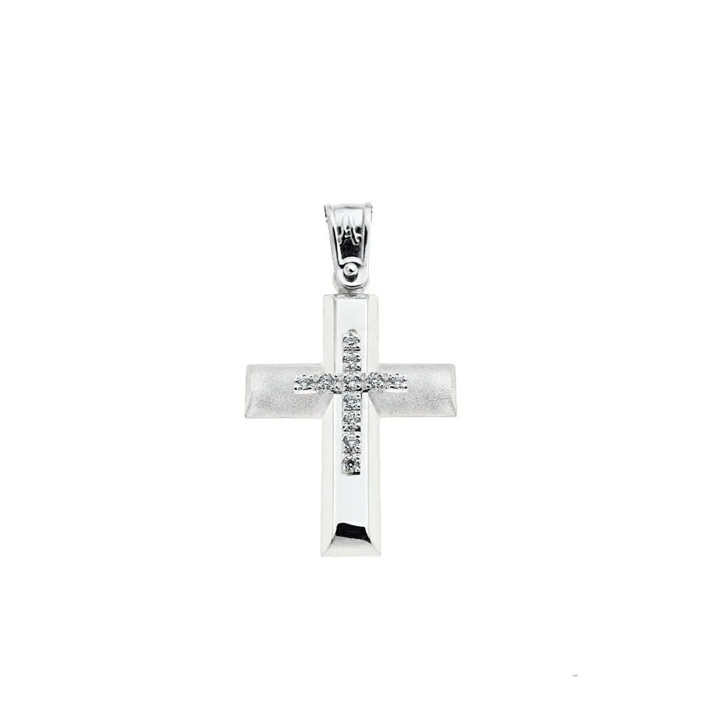 Baptismal Cross STA808 White gold K14