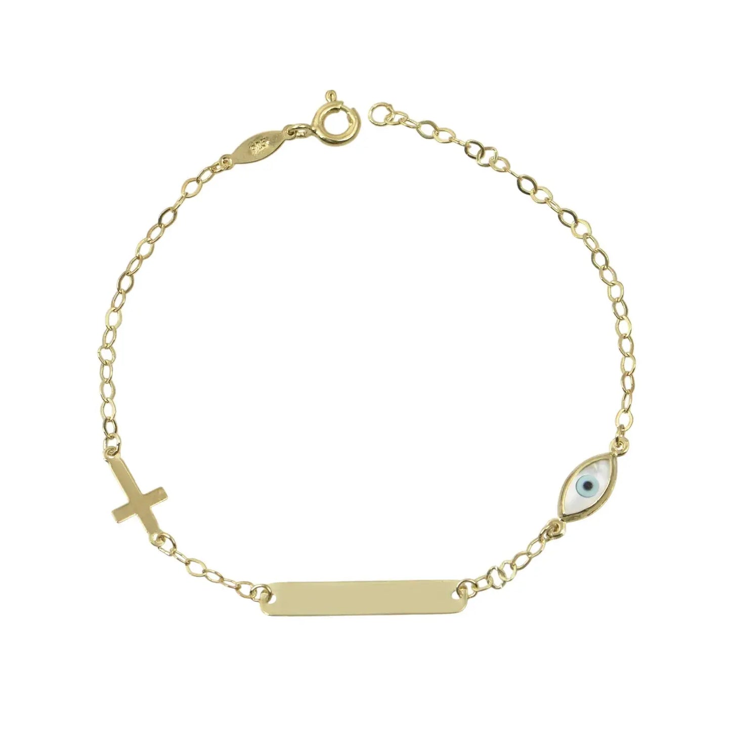 BR1948G Children's Eye and Butterfly Bracelet in 9ct Gold
