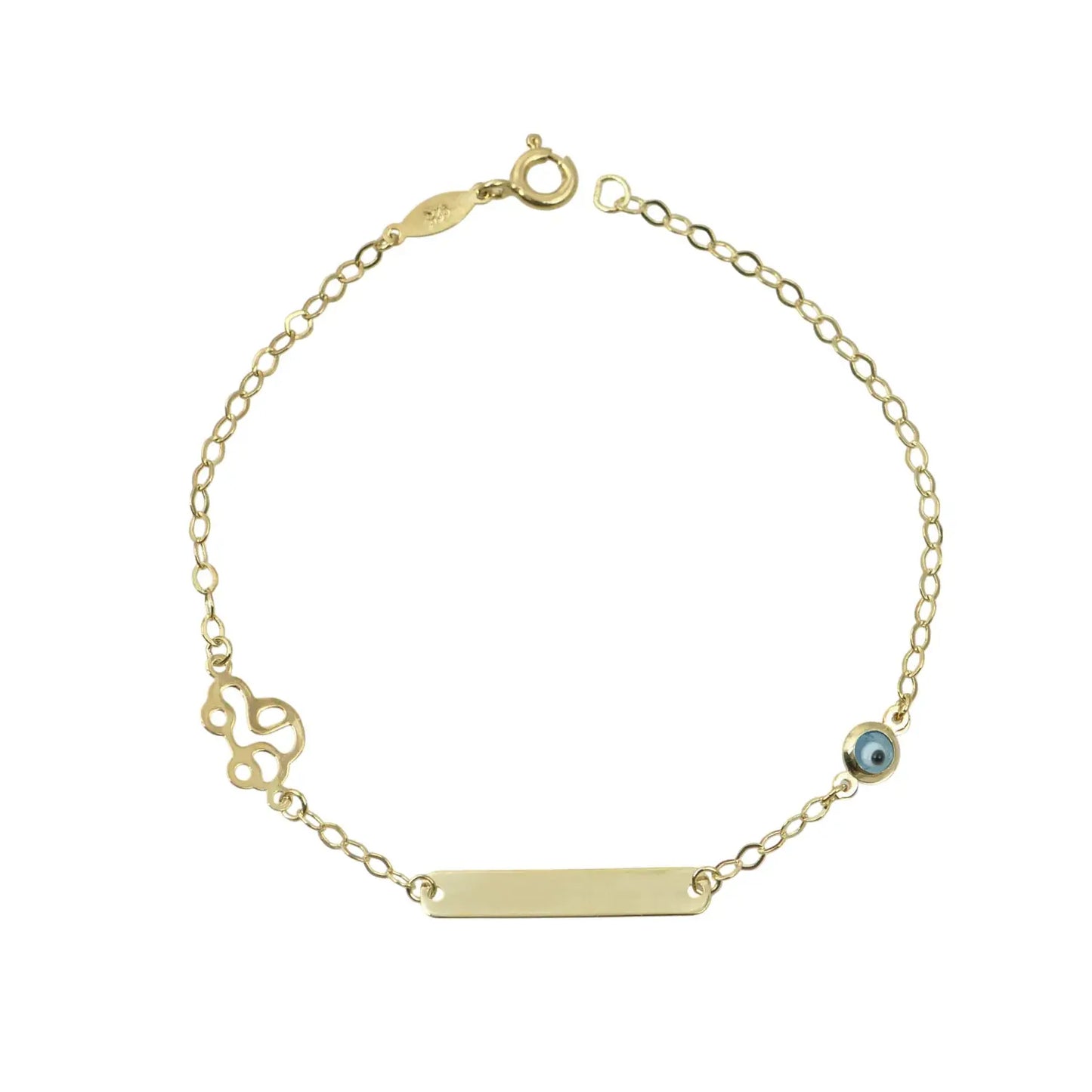 BR1948G Children's Eye and Butterfly Bracelet in 9ct Gold