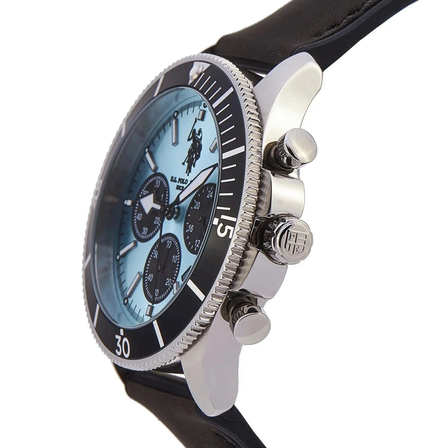 U.S. POLO USP7224LB Alexandre Black Leather Strap