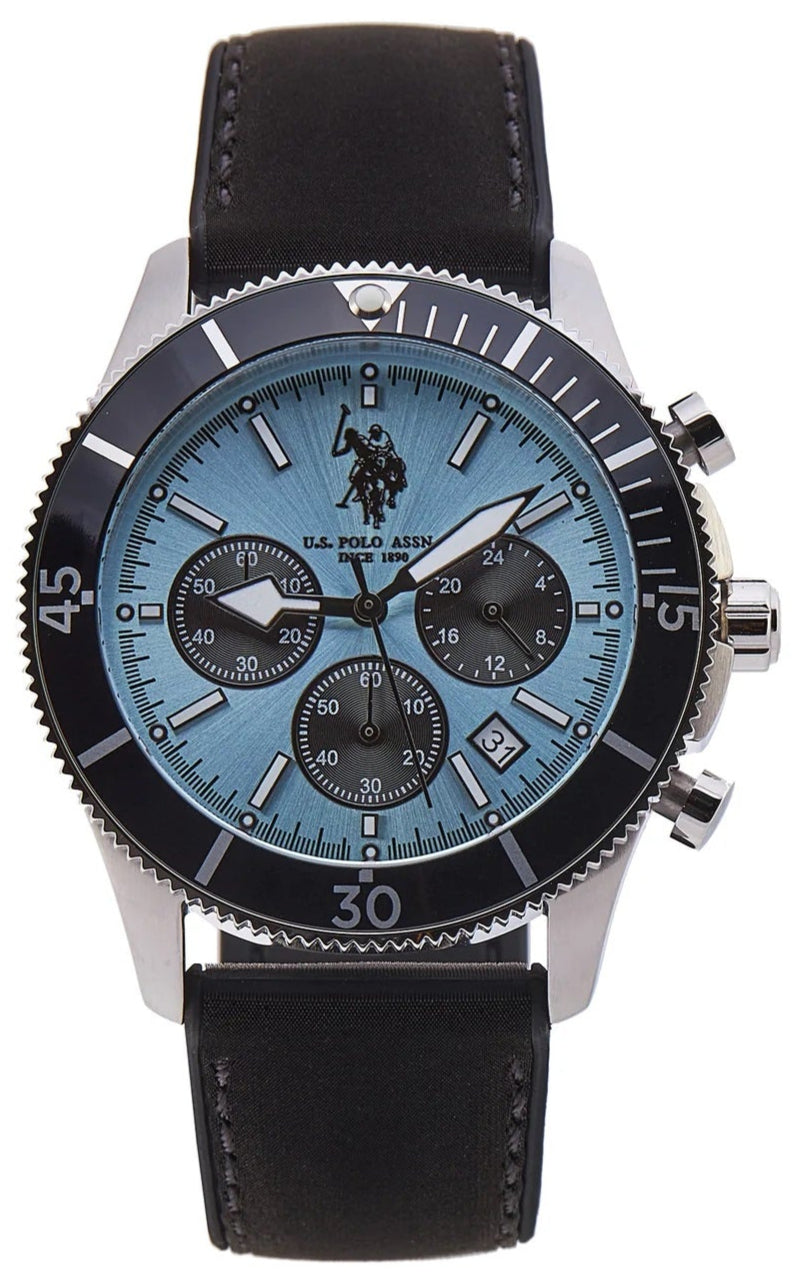 U.S. POLO USP7224LB Alexandre Black Leather Strap