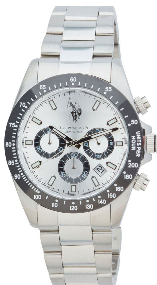 US POLO USP7110YG Charles Chronograph Two Tone Stainless Steel Bracelet
