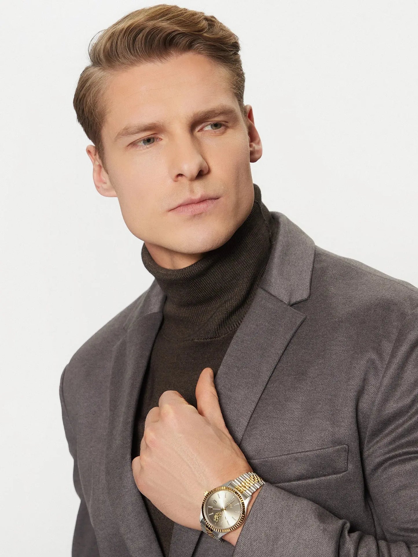 U.S. POLO USP7238YG Damian Two Tone Stainless Steel Bracelet