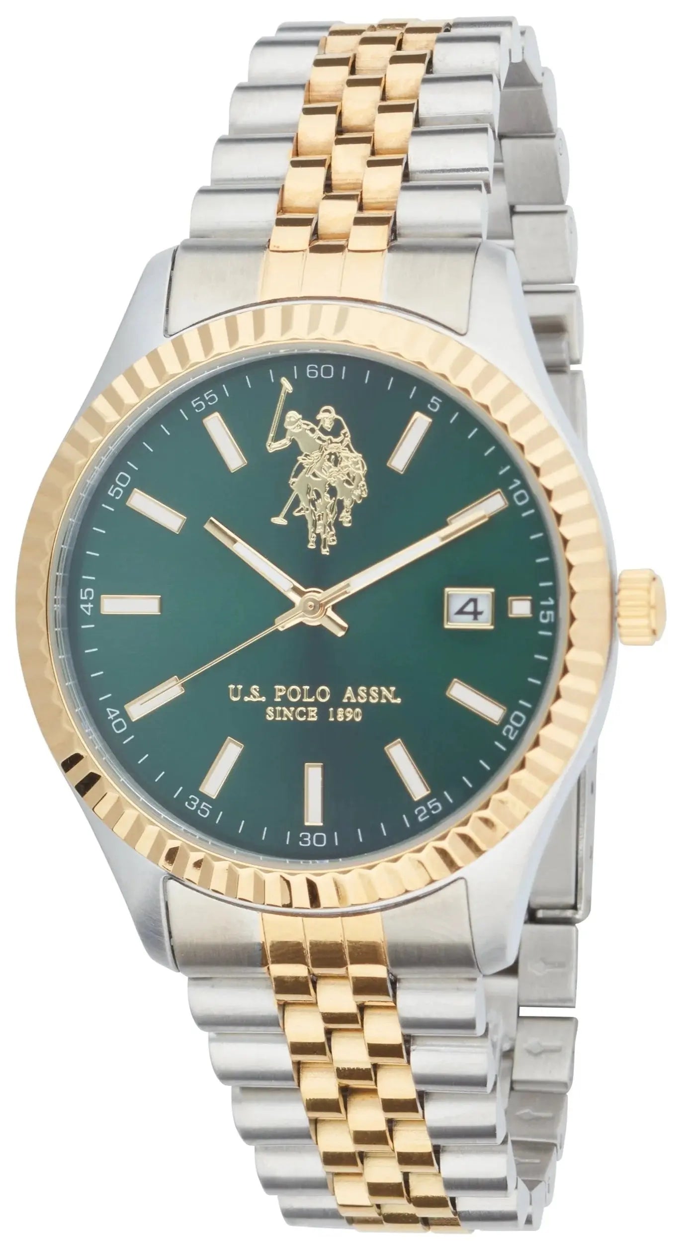 U.S. POLO USP7241GR Damian Two Tone Stainless Steel Bracelet