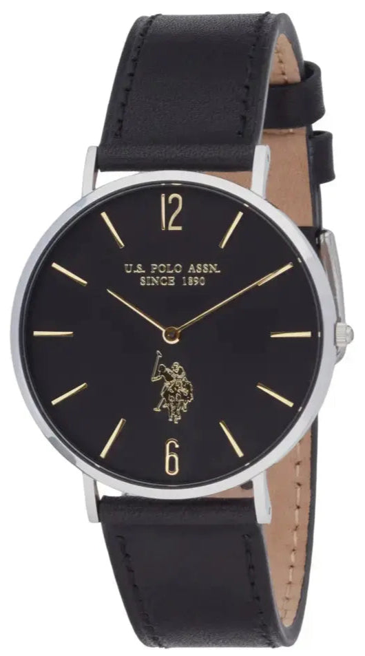 U.S. POLO USP7262BK Austin Black Leather Strap