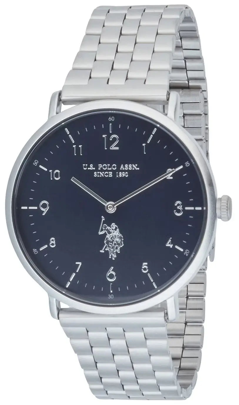 U.S. POLO USP7287BL Royal Silver Stainless Steel Bracelet