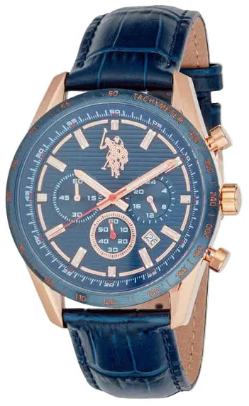 U.S. POLO USP7322RG Eagle Blue Leather Strap