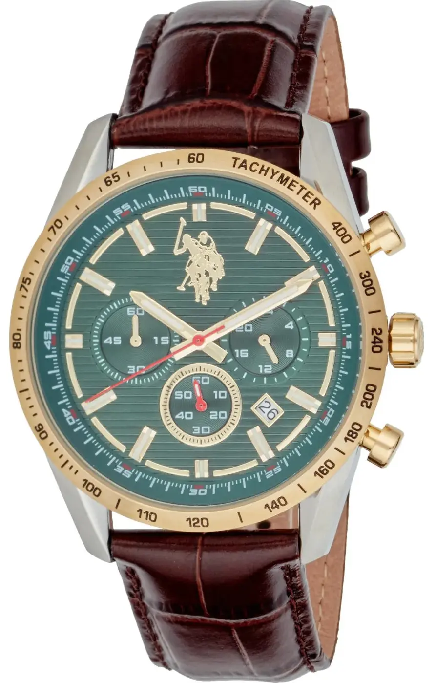 US POLO USP7111ST Ezra Brown Leather Strap