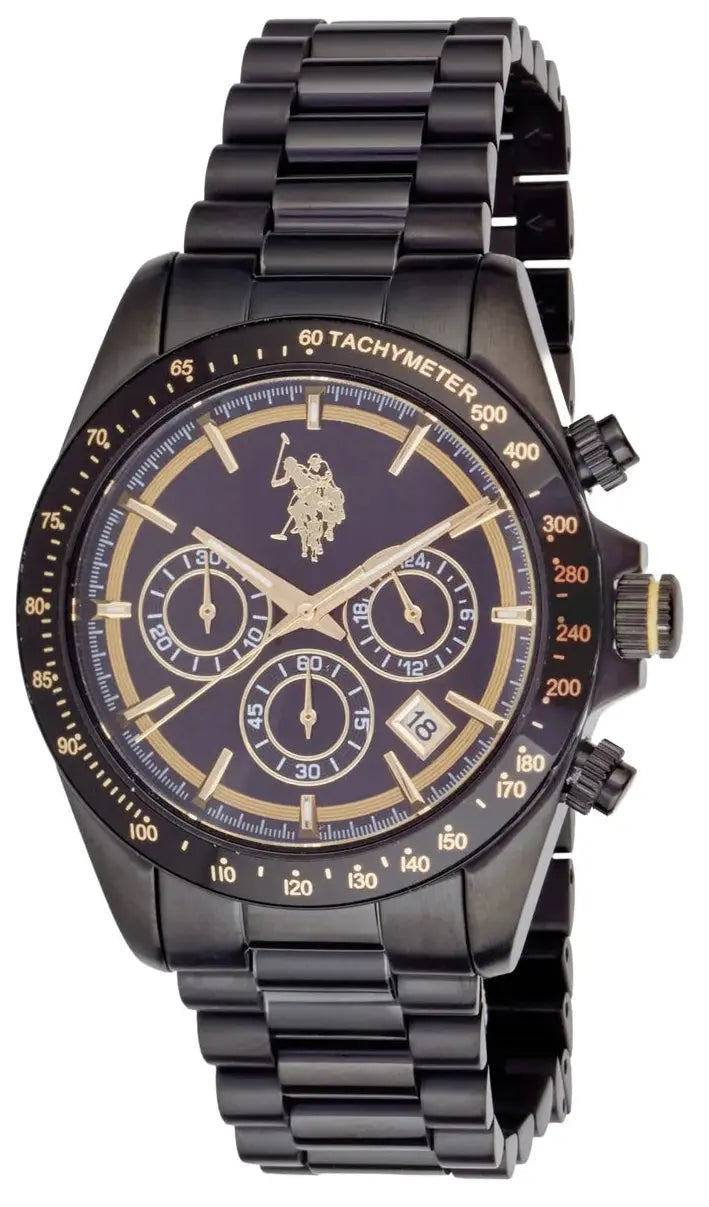 U.S. POLO USP7333BK Thunder Black Stainless Steel Bracelet
