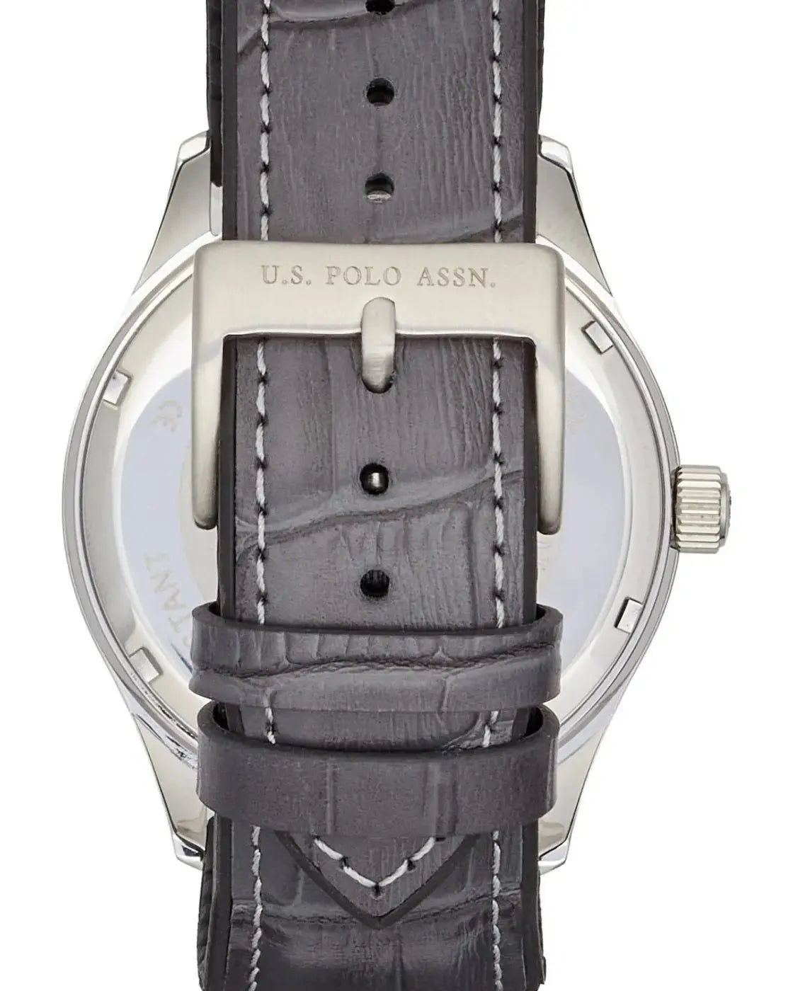 U.S. POLO USP7372GY Yale Grey Leather Strap