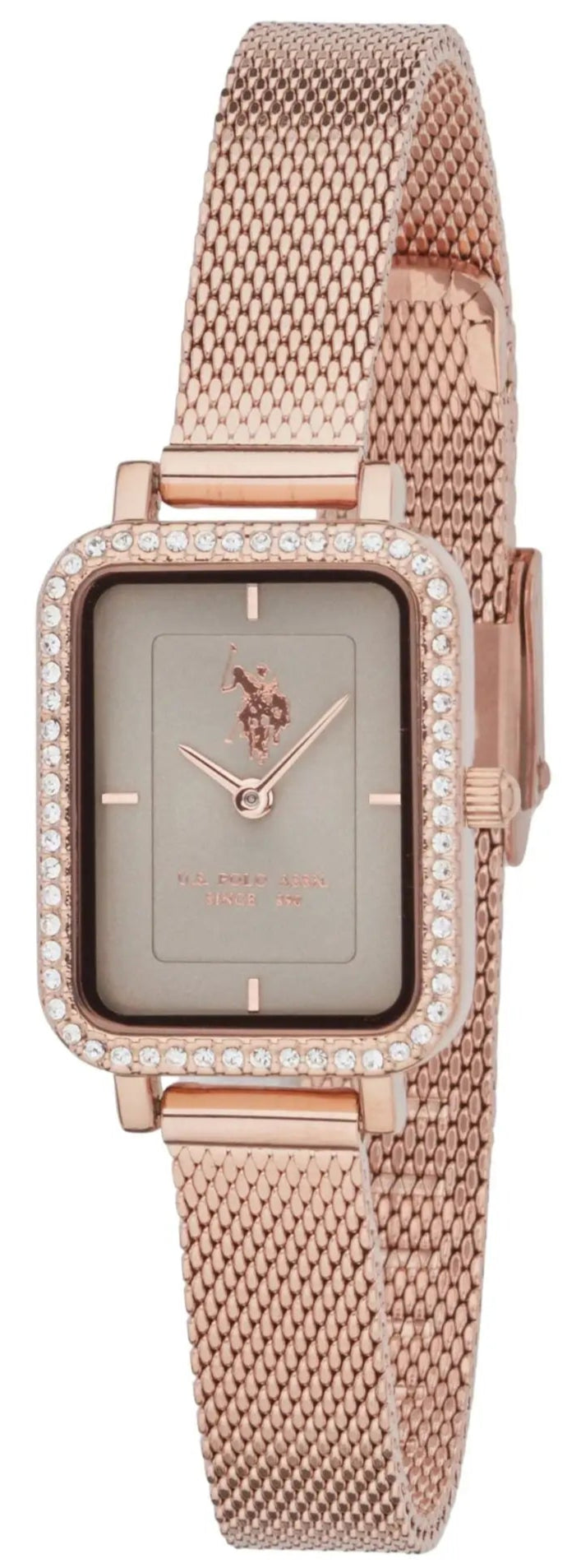 US POLO USP8107ST Camille Silver Metallic Mesh Bracelet