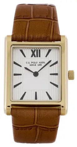 U.S. POLO USP8415YG Vivian Brown Leather Strap