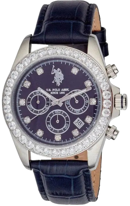 U.S. POLO USP8443BL Mirage Blue Leather Strap