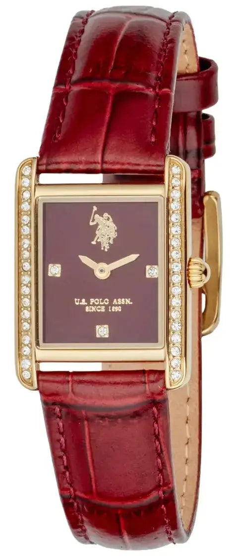 U.S. POLO USP8458BU Kate Red Leather Strap U.S. Polo