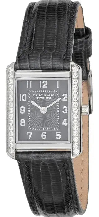 U.S. POLO USP8500BK Athena Black Leather Strap