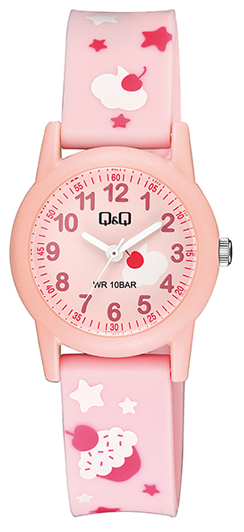 Q&Q V22AJ001VY Kids Pink Silicon Strap