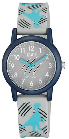 Q&Q V23AJ005VY Kids Grey Silicon Strap