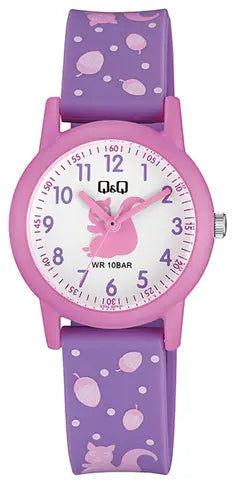 Q&Q V23AJ007VY Kids Purple Silicon Strap