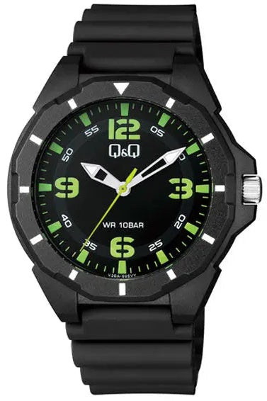 Q&Q V30A-005VY Black Rubber Strap