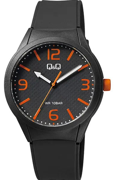 Q&Q VR28J028Y Black Rubber Strap Q&Q