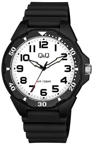 Q&Q VS44J001Y Black Rubber Strap Q&Q