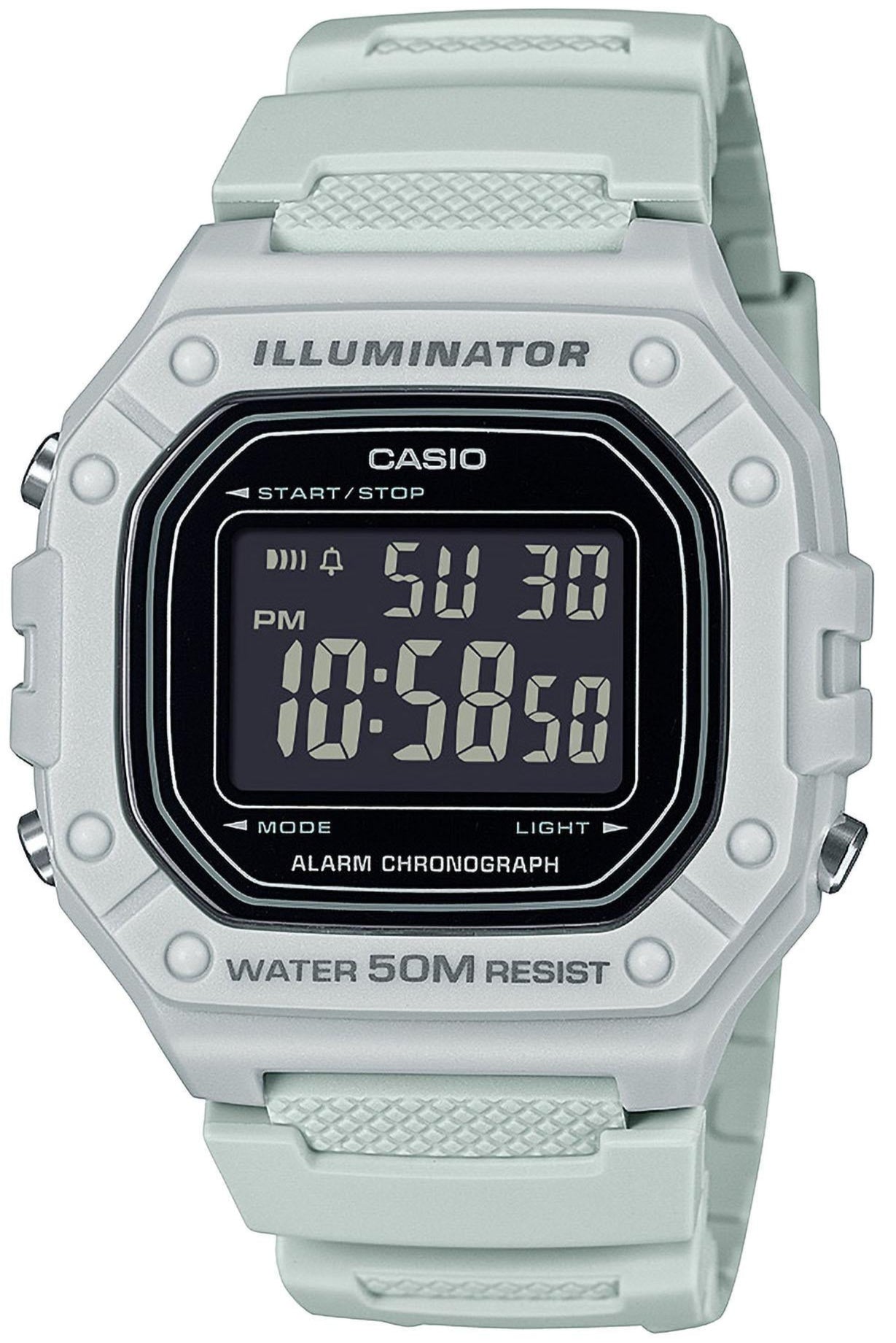 CASIO W-218H-8BVEF Digital Grey Rubber Strap