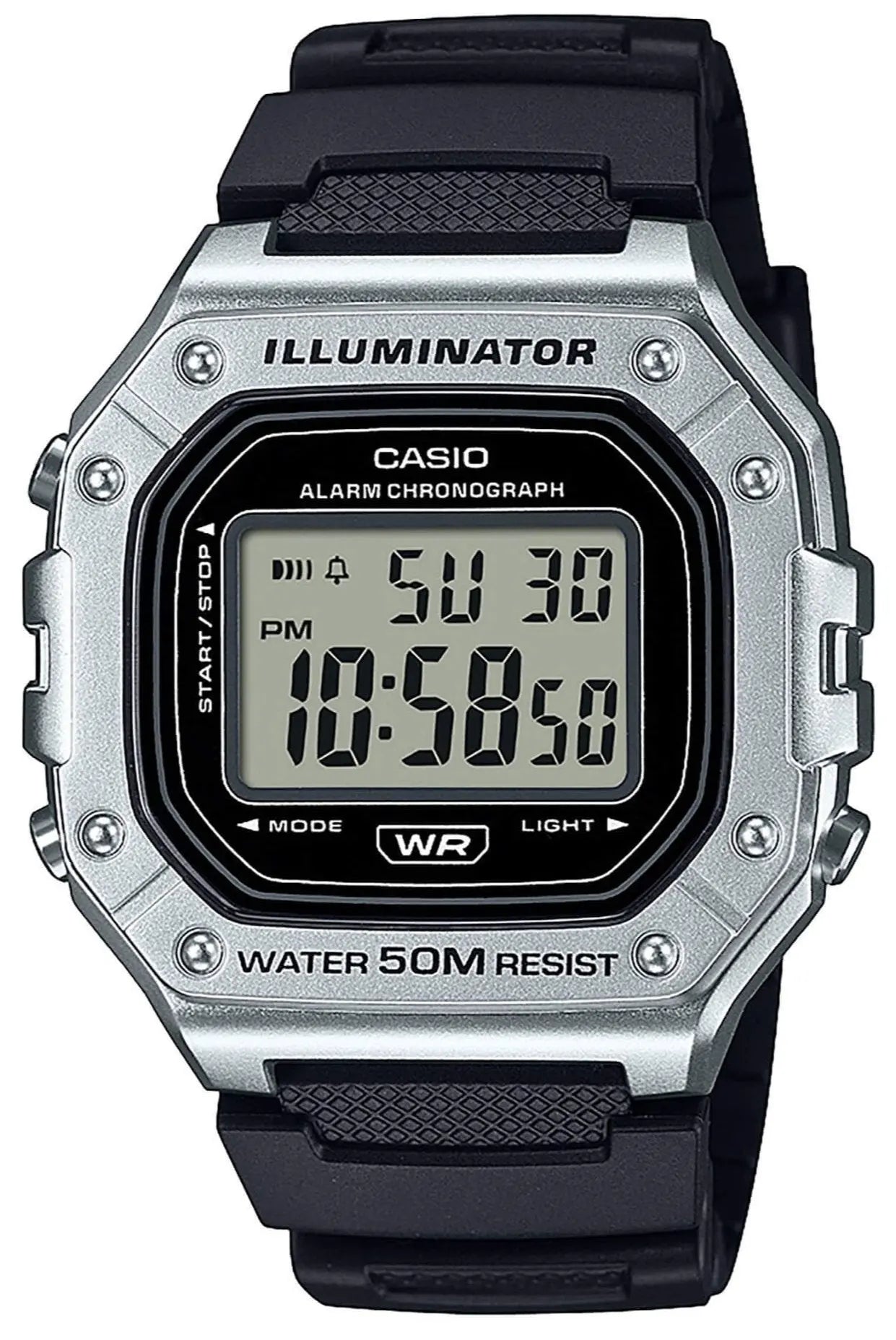 CASIO W-218HM-7AVEF Digital Black Rubber Strap