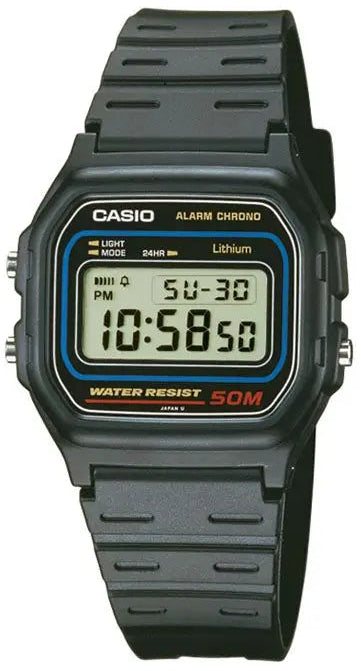 Casio W-59-1V Digital Black Rubber Strap