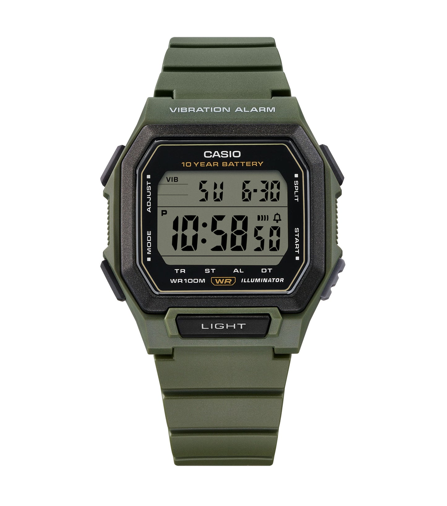 CASIO W-738H-3AVEF Digital Green Rubber Strap