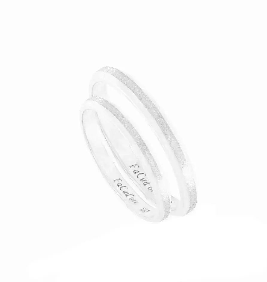 FaCad'oro WR-40 White Gold Wedding Rings 9ct or 14ct