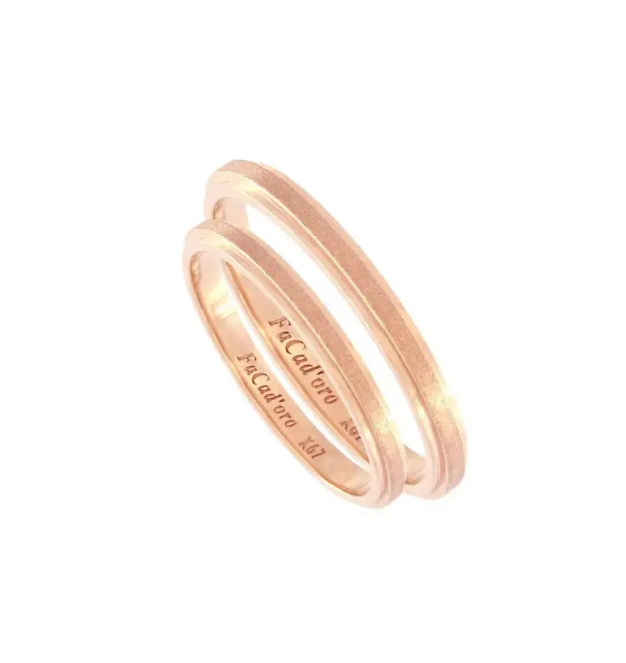 FaCad'oro WR-40 White Gold Wedding Rings 9ct or 14ct