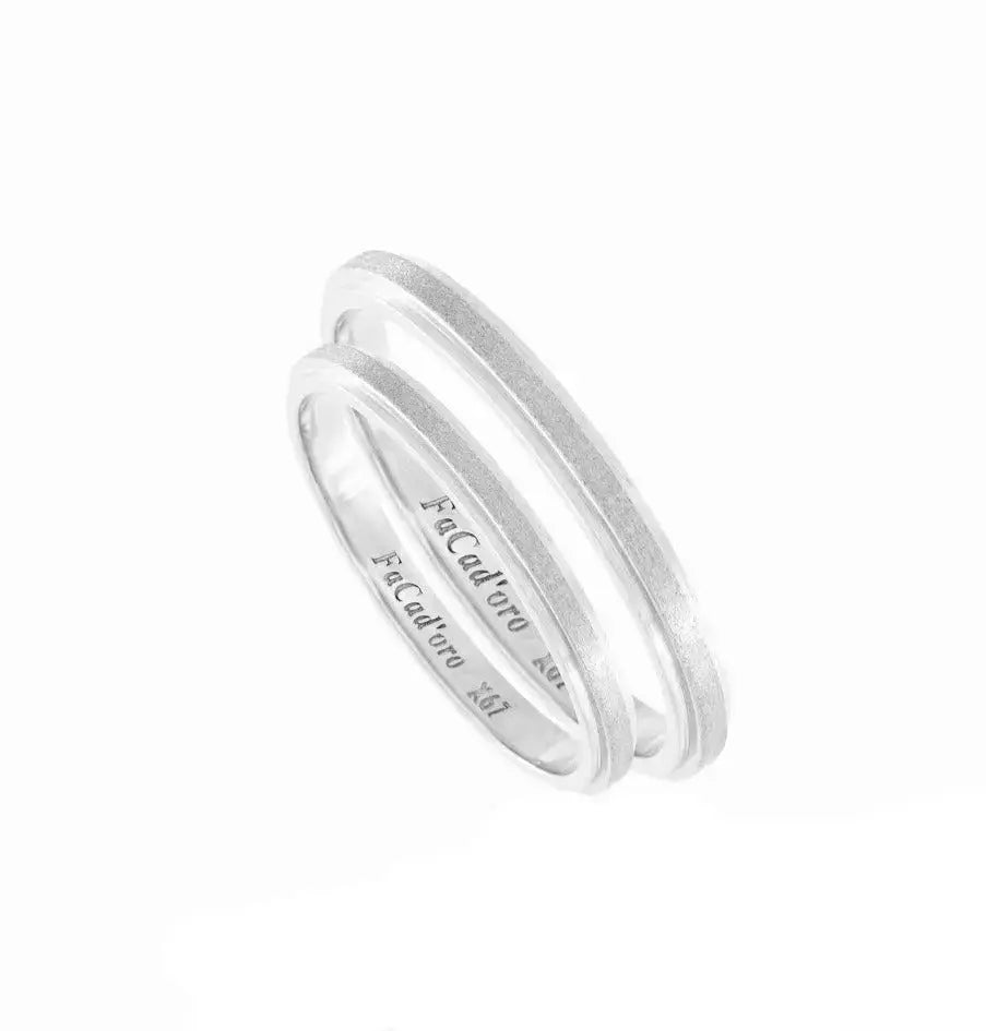 FaCad'oro WR-40 White Gold Wedding Rings 9ct or 14ct