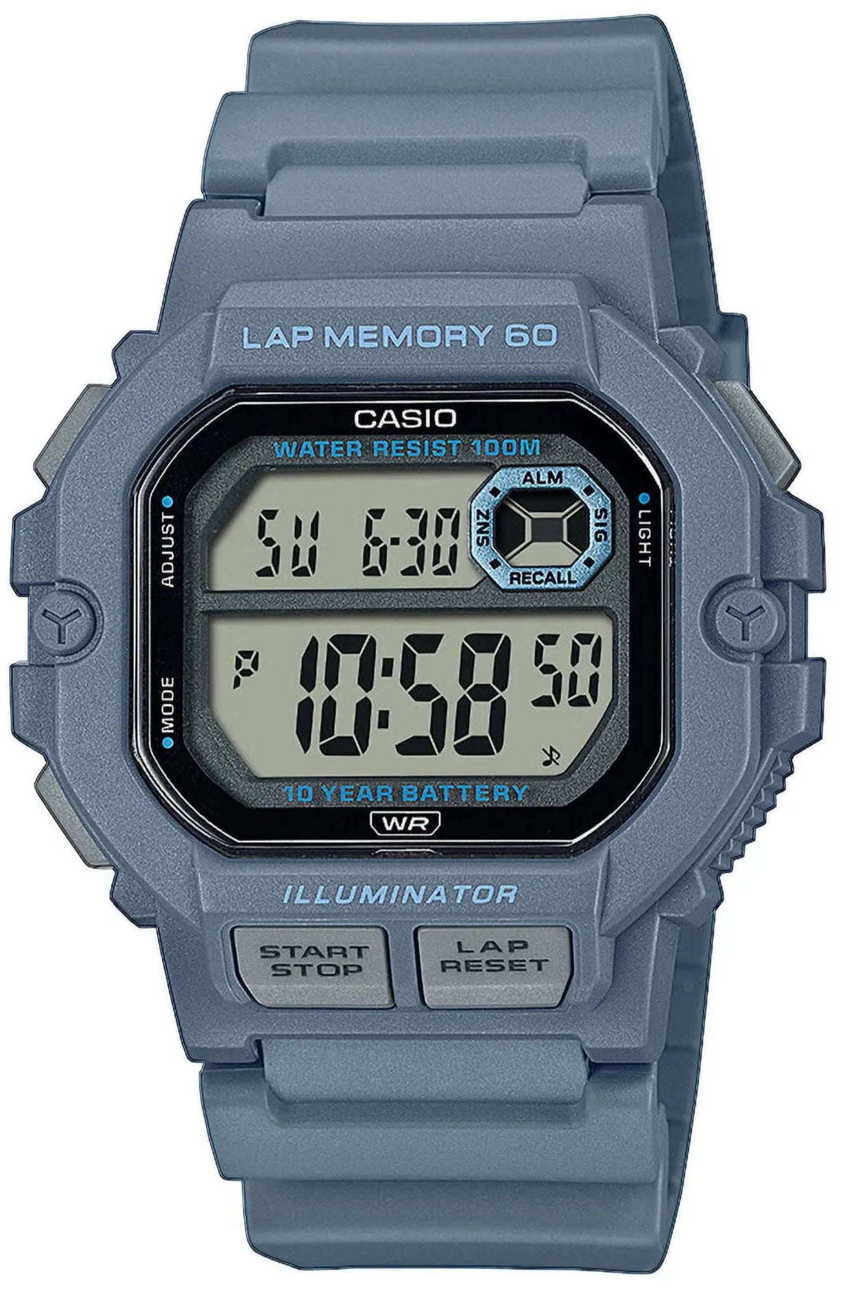 Casio WS-1400H-2AVEF Digital Blue Rubber Strap
