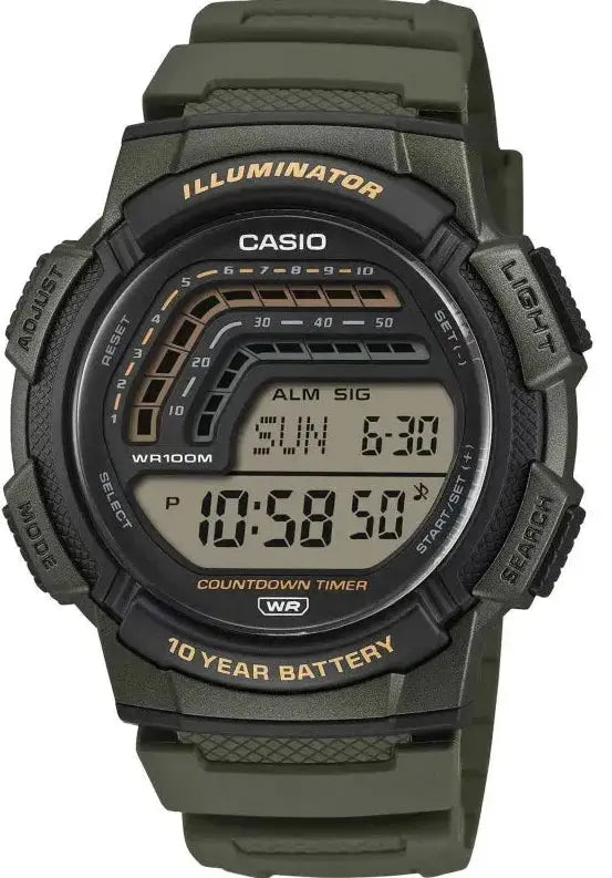 Casio WS-1800-3AVEF Digital Green Rubber Strap