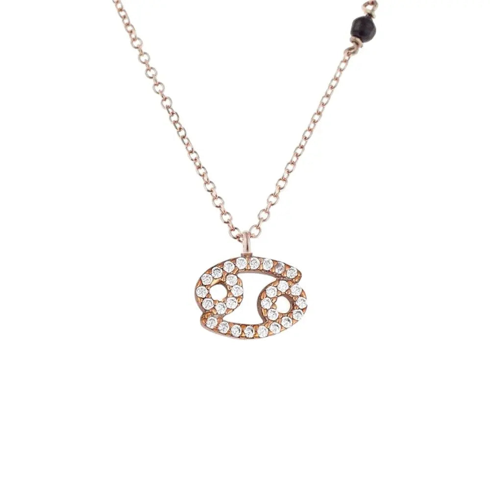 Cancer Sign Z004 K9 Rose Gold with Black Zircons