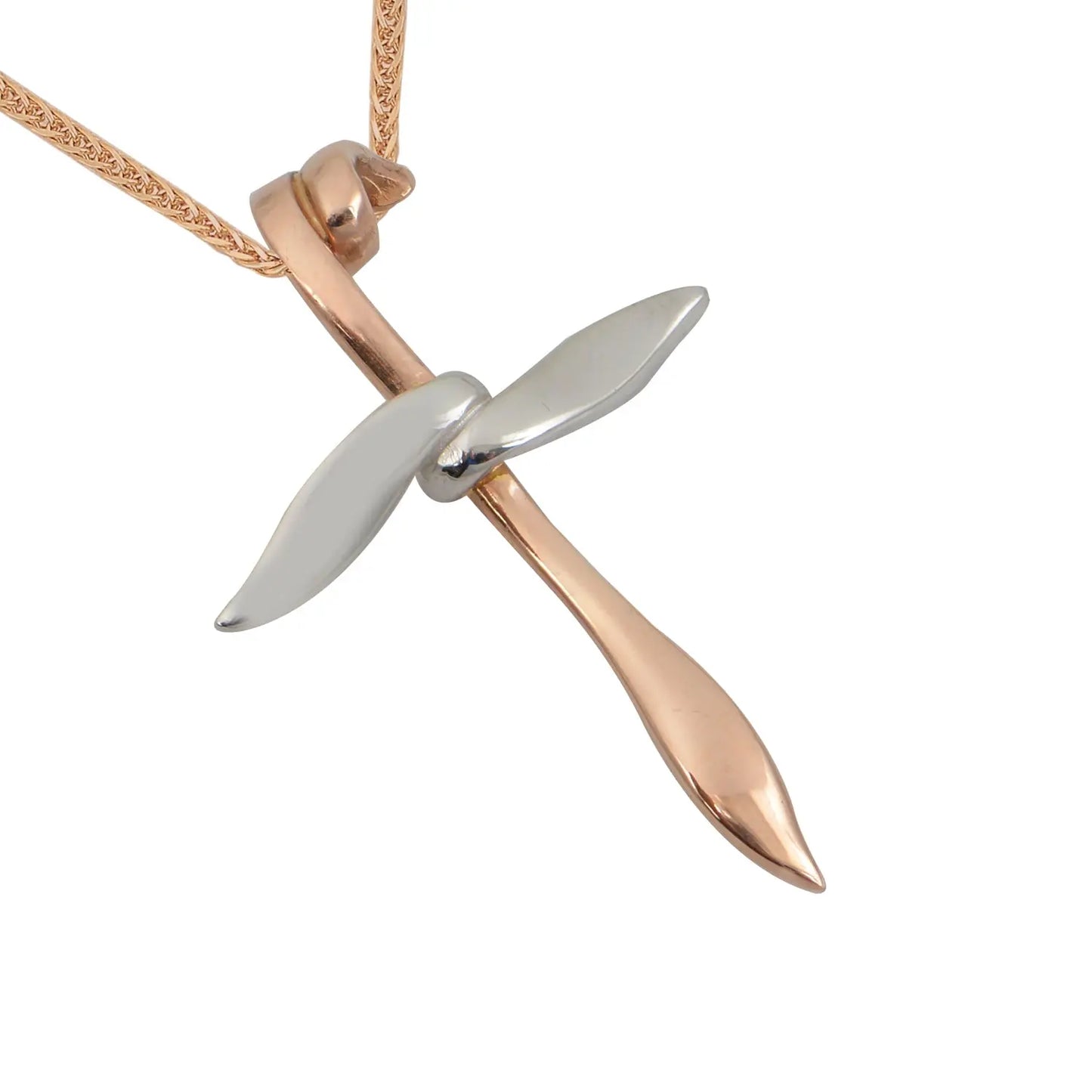 Facad’oro CR-200R Σταυρός 14ct σε Ροζ Χρυσό