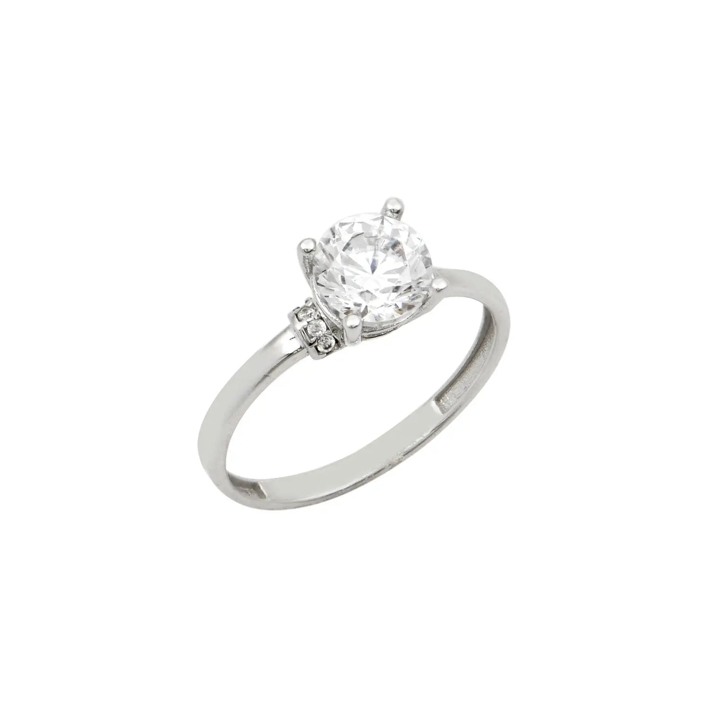 Δακτυλίδι M8584 Μονόπετρο σε Λευκόχρυσο 14ct Με Ζιργκόν