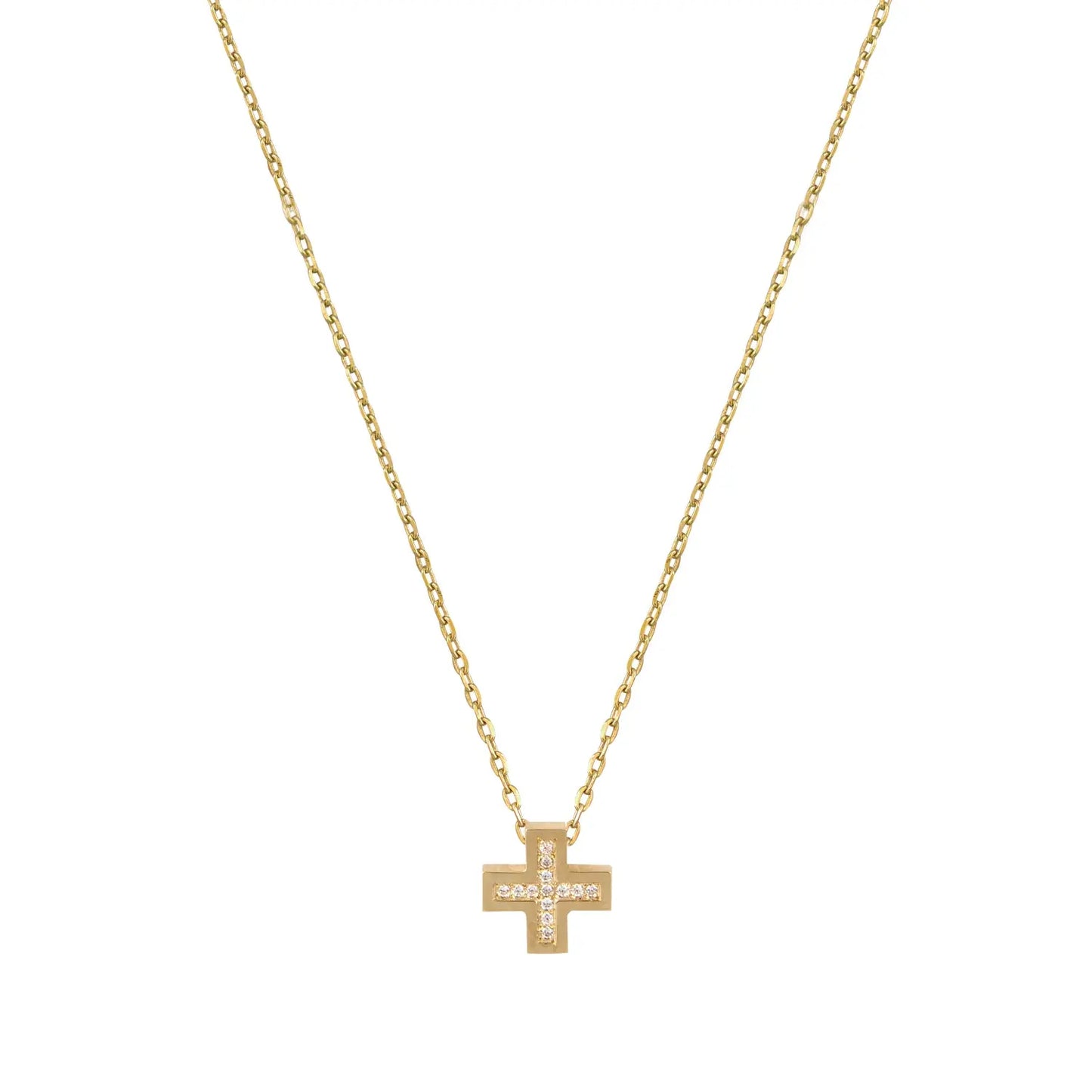 Κολιέ 3047G Σταυρός σε Χρυσό 9ct με Ζιργκόν