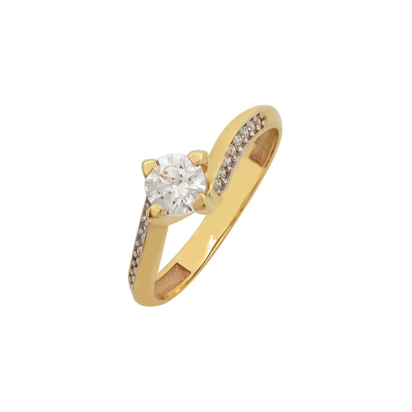 Monostone Ring P18164Y Gold with Zircon K14