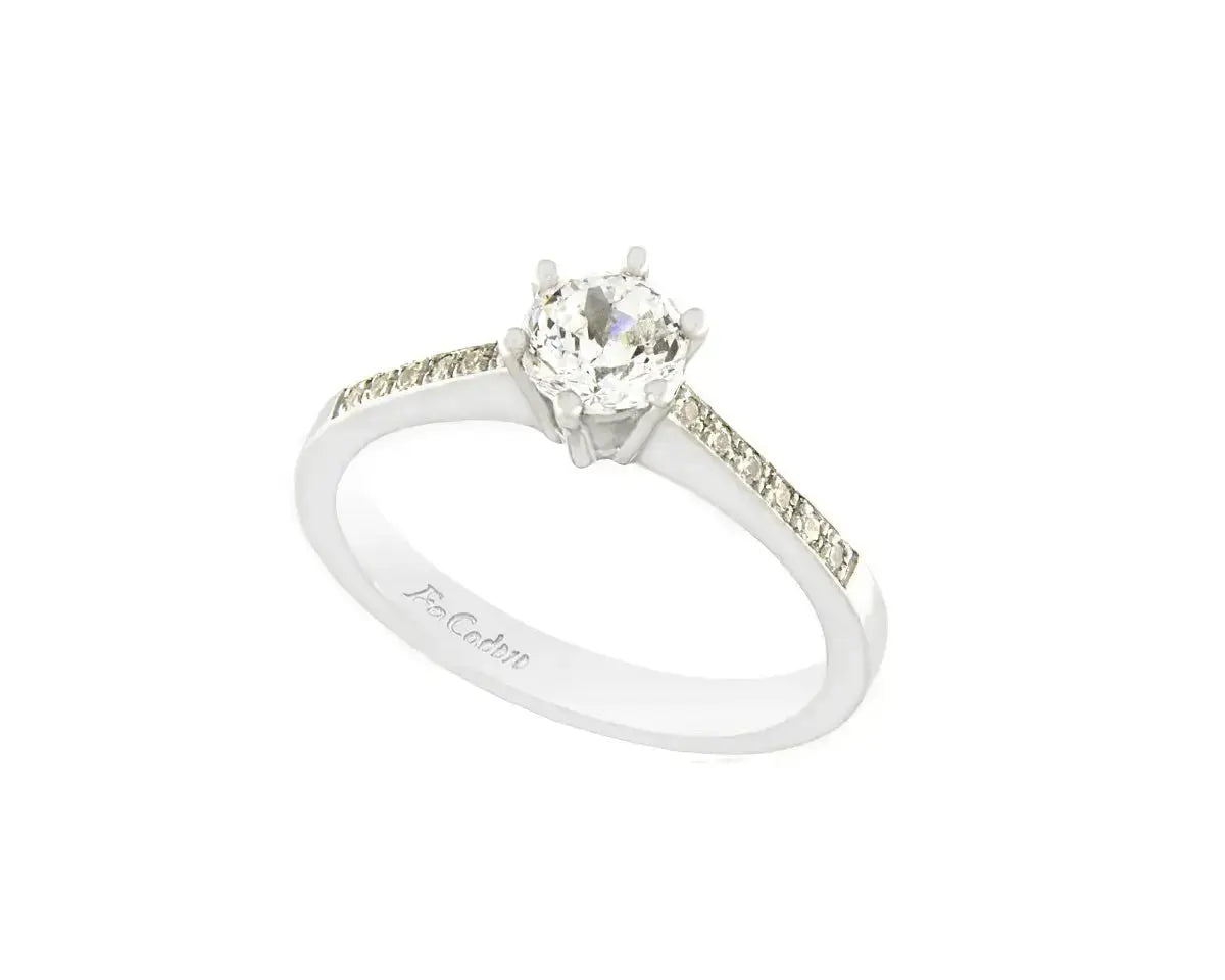 FaCad'oro RI-821-9 Λευκόχρυσο Μονόπετρο 9ct με Ζιργκόν FaCad'oro