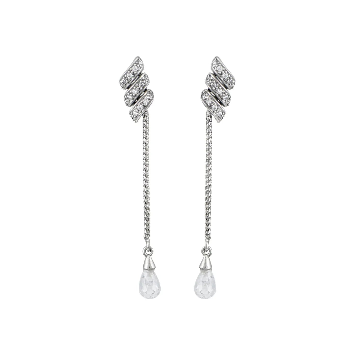 Bridal Earrings SK2000 Made of K9 White Gold with Zirconia