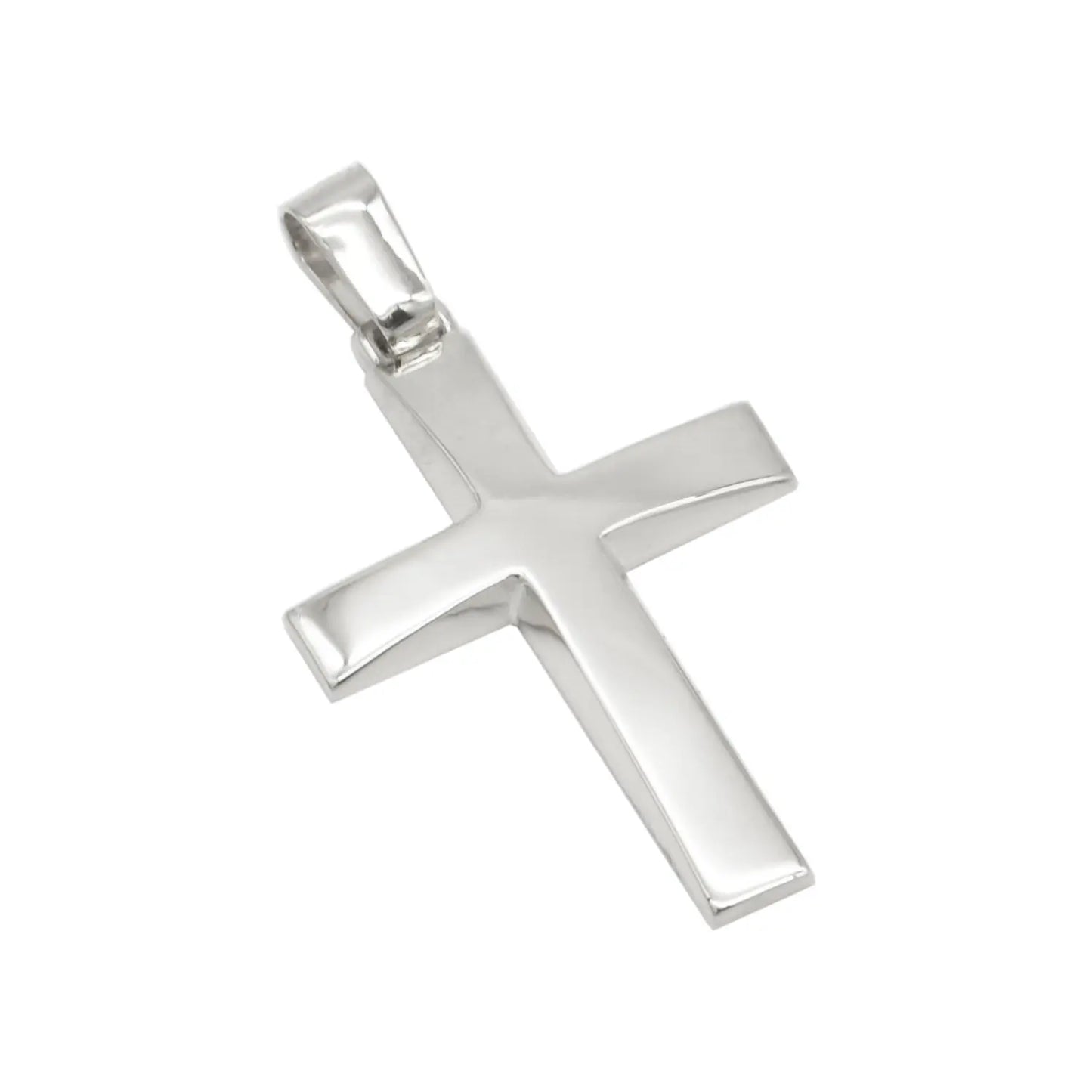 Σταυρός STA001W Βαφτιστικός Λευκόχρυσος 9ct