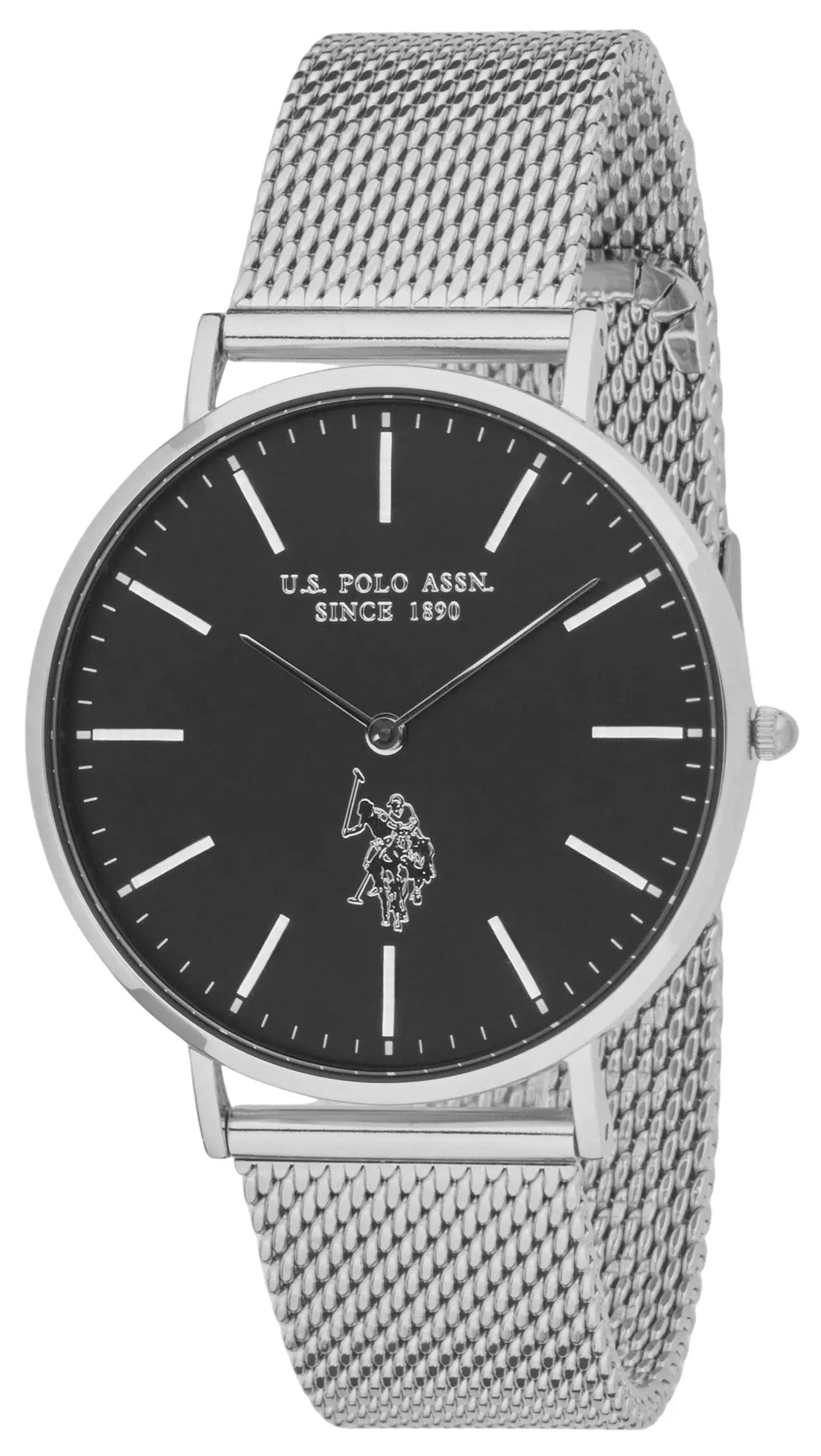 U.S. POLO USP7257BK Austin Silver Stainless Steel Bracelet